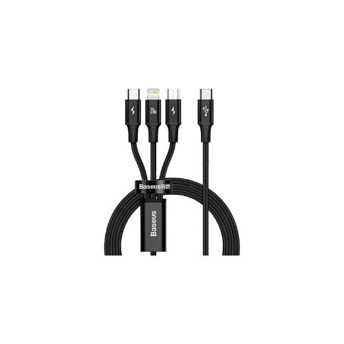 Cable Baseus 3 en 1 Usb C a Micro Usb Lightning Usb c